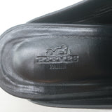 Hermes Calya Clog Mules Black Leather Size 37