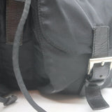 Prada Tessuto Double Front Pocket Medium Backpack Black Leather-Trim Nylon