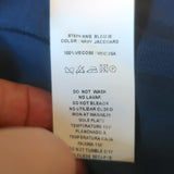 Silvia Tcherassi Stephanie Blouse Navy Jacquard Size Small Blouson Sleeve Top