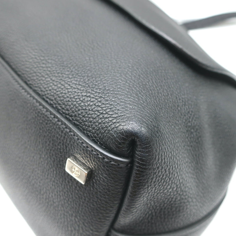 The Row Sidekick Shoulder Bag Black Grained Leather