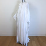 SemSem Crystal-Embellished Plisse Satin Maxi Dress White Size Medium