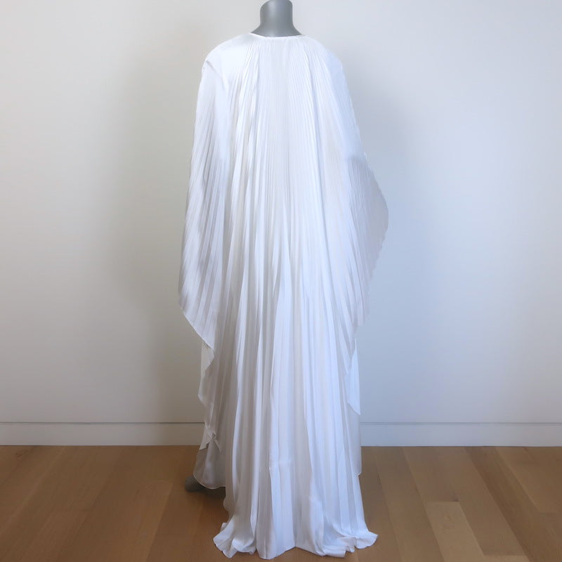 SemSem Crystal-Embellished Plisse Satin Maxi Dress White Size Medium