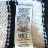 THE GREAT The Sea Stripe Lace-Up Pullover Sweater Cream/Black Cotton Size 1