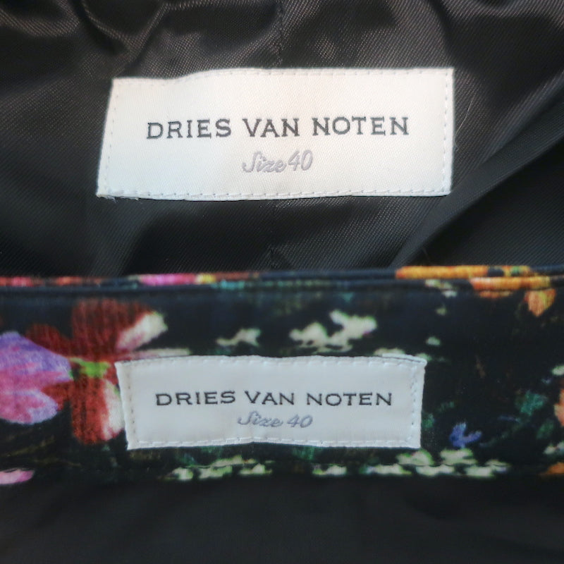 Dries Van Noten Floral Print Peplum Vest &amp; Ankle Pants Suit Set Size 40 NEW
