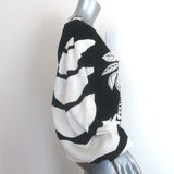 FARM Rio Palms Beaded Cardigan Black & White Size Medium