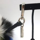 Fendi Fox Fur Pom Pom Bag Charm Multicolor with Black Leather Tab
