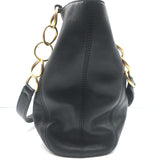 Chanel 2003 CC Ring Chain Tote Black Leather Large Shoulder Bag