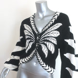 FARM Rio Palms Beaded Cardigan Black & White Size Medium