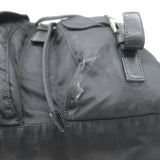 Prada Tessuto Double Front Pocket Medium Backpack Black Leather-Trim Nylon