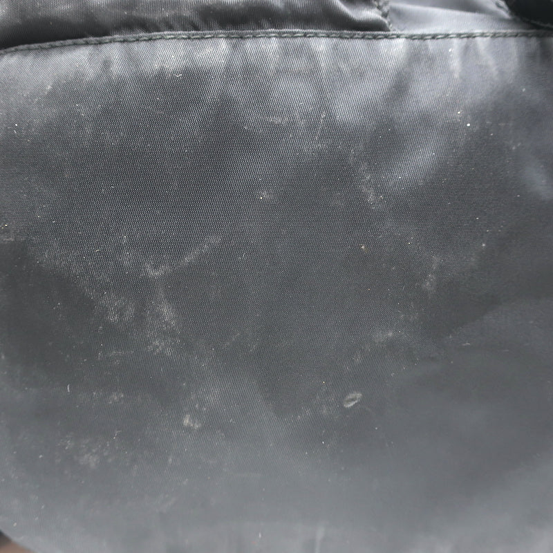 Prada Tessuto Double Front Pocket Medium Backpack Black Leather-Trim Nylon