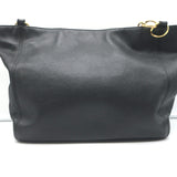 Chanel 2003 CC Ring Chain Tote Black Leather Large Shoulder Bag