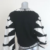 FARM Rio Palms Beaded Cardigan Black & White Size Medium