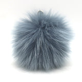 Furla Fox Fur Pom Pom Bag Charm Blue