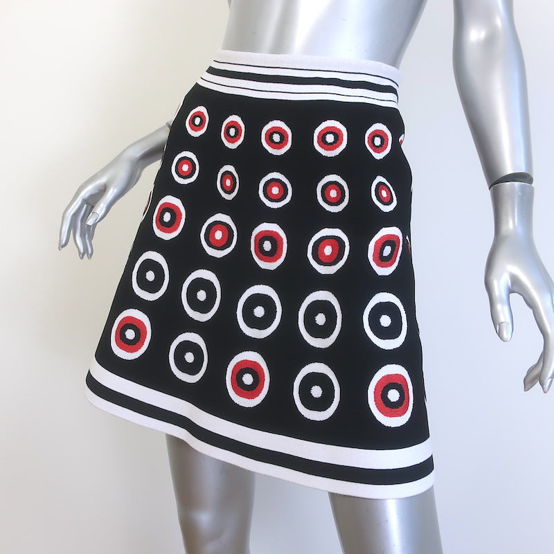 Alaia Atomic Dot Jacquard Knit Mini Skirt Black Size 44 NEW