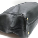 Chanel 2003 CC Ring Chain Tote Black Leather Large Shoulder Bag