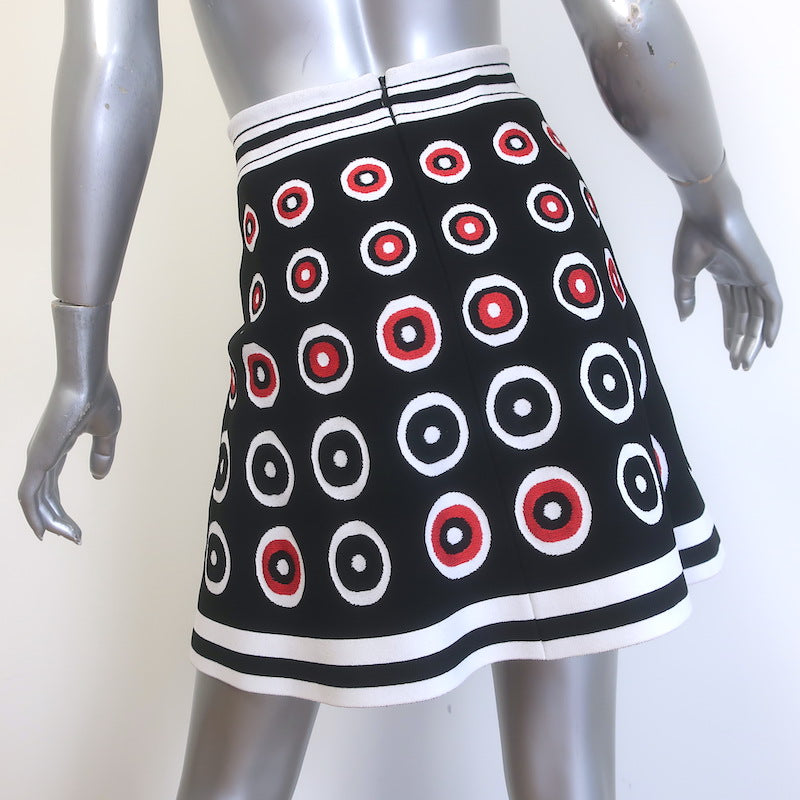 Alaia Atomic Dot Jacquard Knit Mini Skirt Black Size 44 NEW