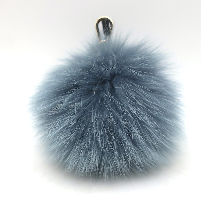 Furla Fox Fur Pom Pom Bag Charm Blue