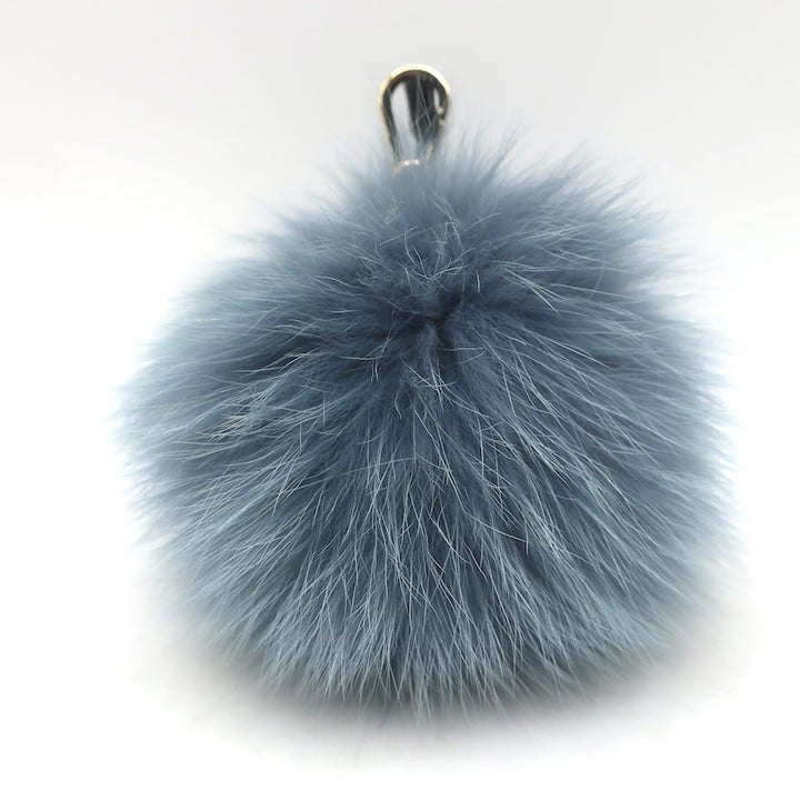 Furla Fox Fur Pom Pom Bag Charm Blue