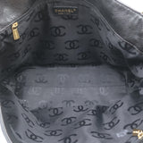 Chanel 2003 CC Ring Chain Tote Black Leather Large Shoulder Bag