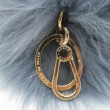 Furla Fox Fur Pom Pom Bag Charm Blue