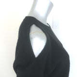 Authentic pre-owned 360 Cashmere cold-shoulder sweater in black cashmere, size M, gently worn luxury piece