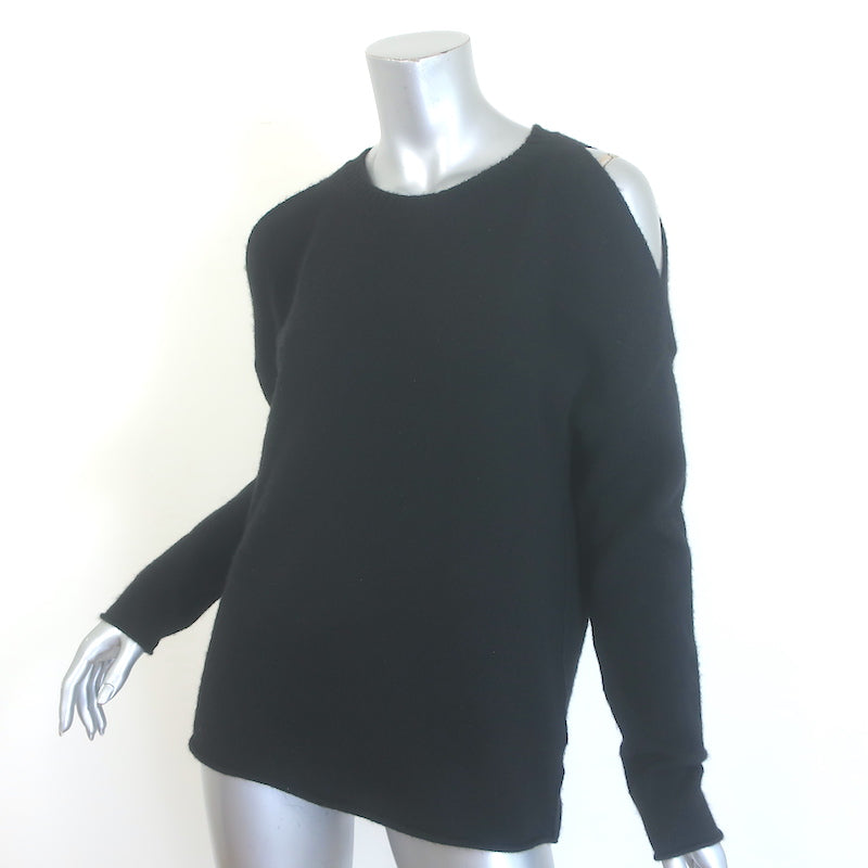 360 Cashmere cold-shoulder sweater in black, size M — pre-owned luxury piece