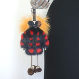 Fendi Hypnoteyes Witch Fur Bag Charm Multicolor with Leather Tab