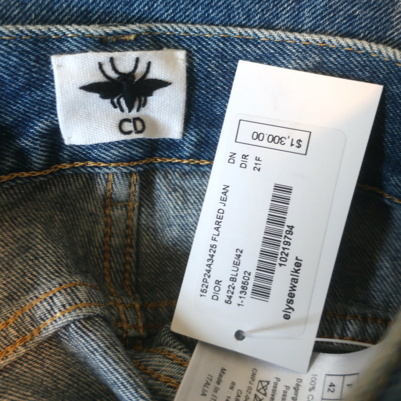 Christian Dior Flared Jeans Medium Blue Denim Size US 10 NEW