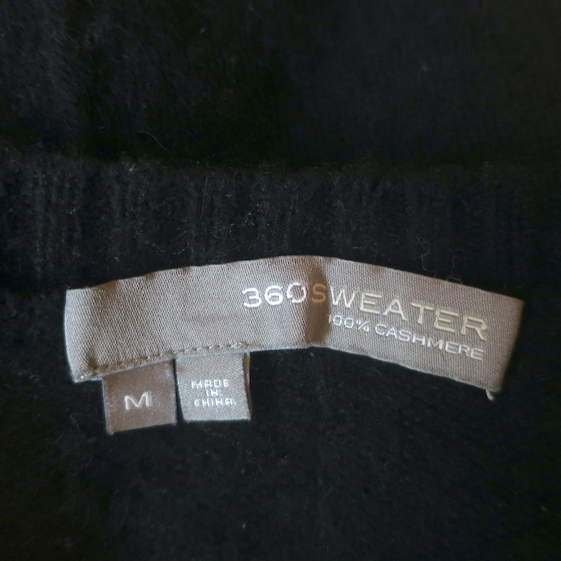 Authentic 360 Cashmere cold-shoulder sweater in black cashmere, pre-owned, size M