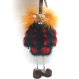 Fendi Hypnoteyes Witch Fur Bag Charm Multicolor with Leather Tab