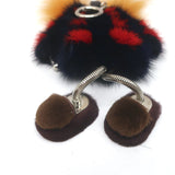 Fendi Hypnoteyes Witch Fur Bag Charm Multicolor with Leather Tab