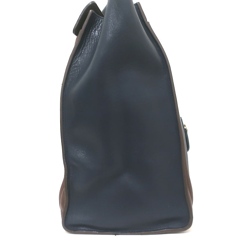 Celine Bicolor Large Luggage Tote Navy &amp; Dark Brown Leather Bag