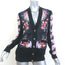 Givenchy Floral Print Cardigan Black Silk-Paneled Cashmere Size Large