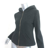 Peter Cohen Zip-Up Hoodie Jacket Charcoal Wool-Cashmere Size Petite