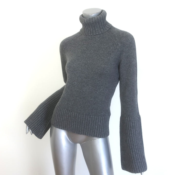 Michael Kors Collection Cashmere Turtleneck Sweater Gray Melange Size Small