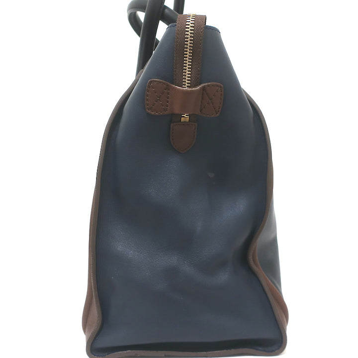 Celine Bicolor Large Luggage Tote Navy &amp; Dark Brown Leather Bag