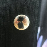 Givenchy Floral Print Cardigan Black Silk-Paneled Cashmere Size Large