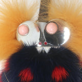 Fendi Hypnoteyes Witch Fur Bag Charm Multicolor with Leather Tab
