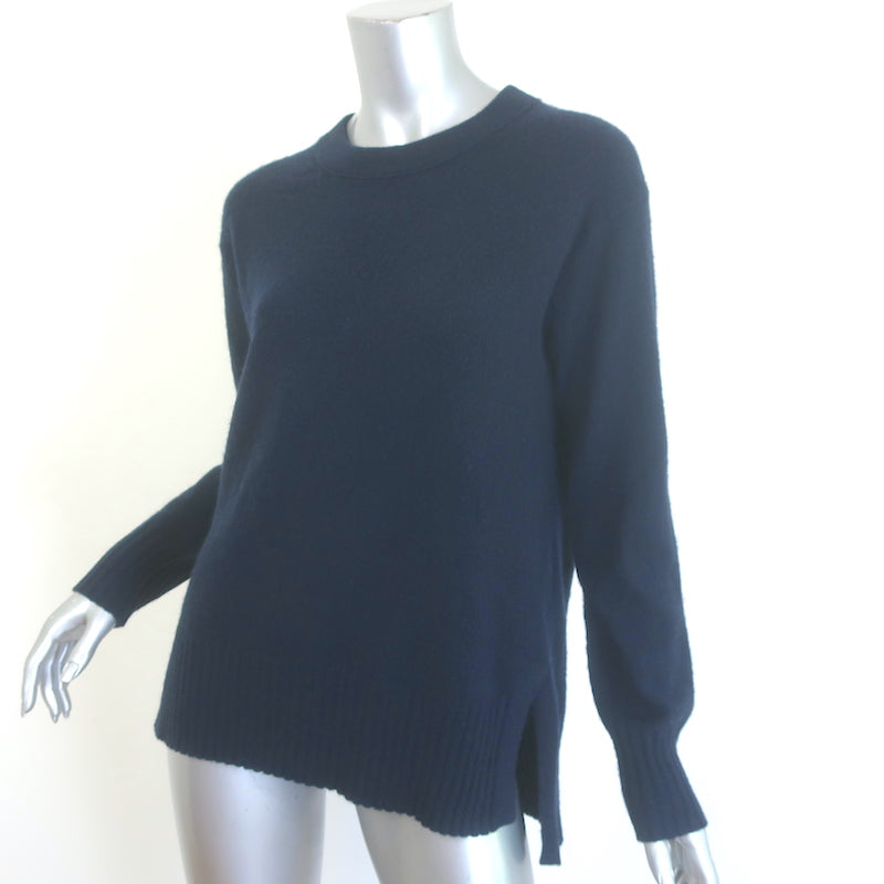 White + Warren Cashmere Crewneck Sweater Navy Size Medium