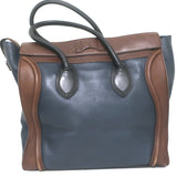 Celine Bicolor Large Luggage Tote Navy & Dark Brown Leather Bag