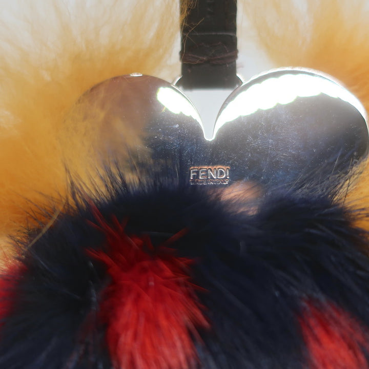 Fendi Hypnoteyes Witch Fur Bag Charm Multicolor with Leather Tab