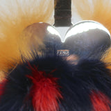 Fendi Hypnoteyes Witch Fur Bag Charm Multicolor with Leather Tab