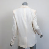 IRO Blazer Alessia Ivory Crepe Size 2 One-Button Jacket