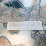 Ulla Johnson Desdra Top Cream Printed Silk Size 6 Puff Sleeve Blouse