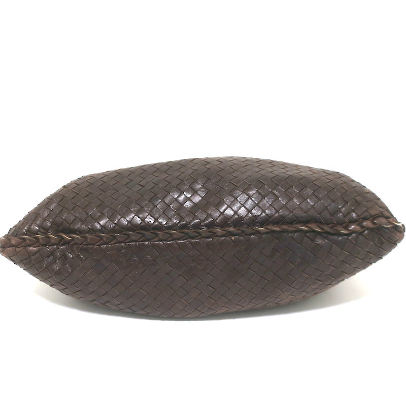 Bottega Veneta Large Veneta Hobo Dark Brown Intrecciato Leather Shoulder Bag