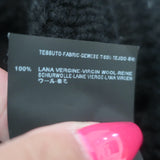 Saint Laurent Crocheted Hooded Cape Black Virgin Wool Size Large