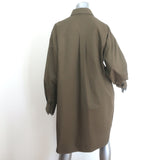 The Frankie Shop Karole Long Sleeve Shirt Dress Olive Cotton One Size