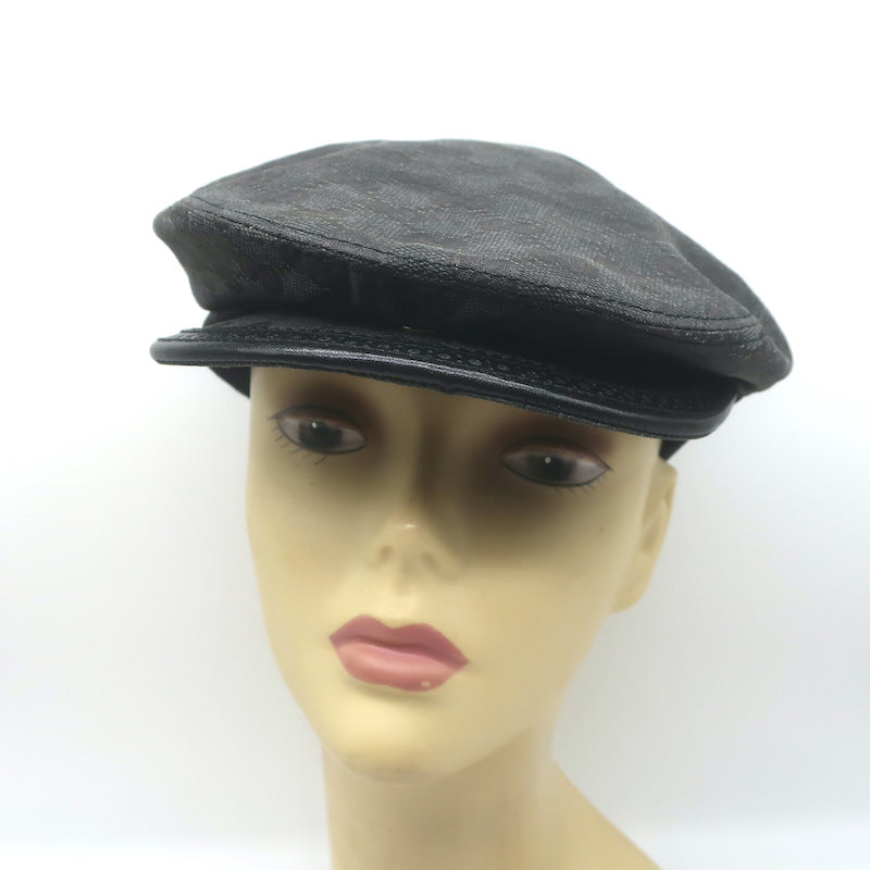 Gucci GG Monogram Canvas Newsboy Cap Charcoal/Black Size Large