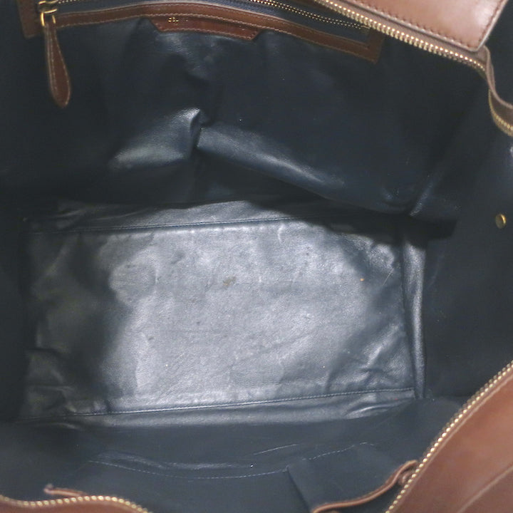 Celine Bicolor Large Luggage Tote Navy &amp; Dark Brown Leather Bag