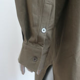The Frankie Shop Karole Long Sleeve Shirt Dress Olive Cotton One Size